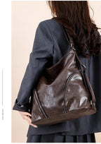Women's Casual Tote Handbags Pu Leather Zipper Outer Pockets Backpack Crossbody