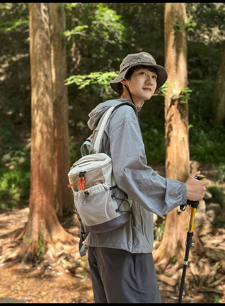 Hiking Backpack Nylon Lightweight Outdoor Travel Shoulder Bag Mesh Pocket