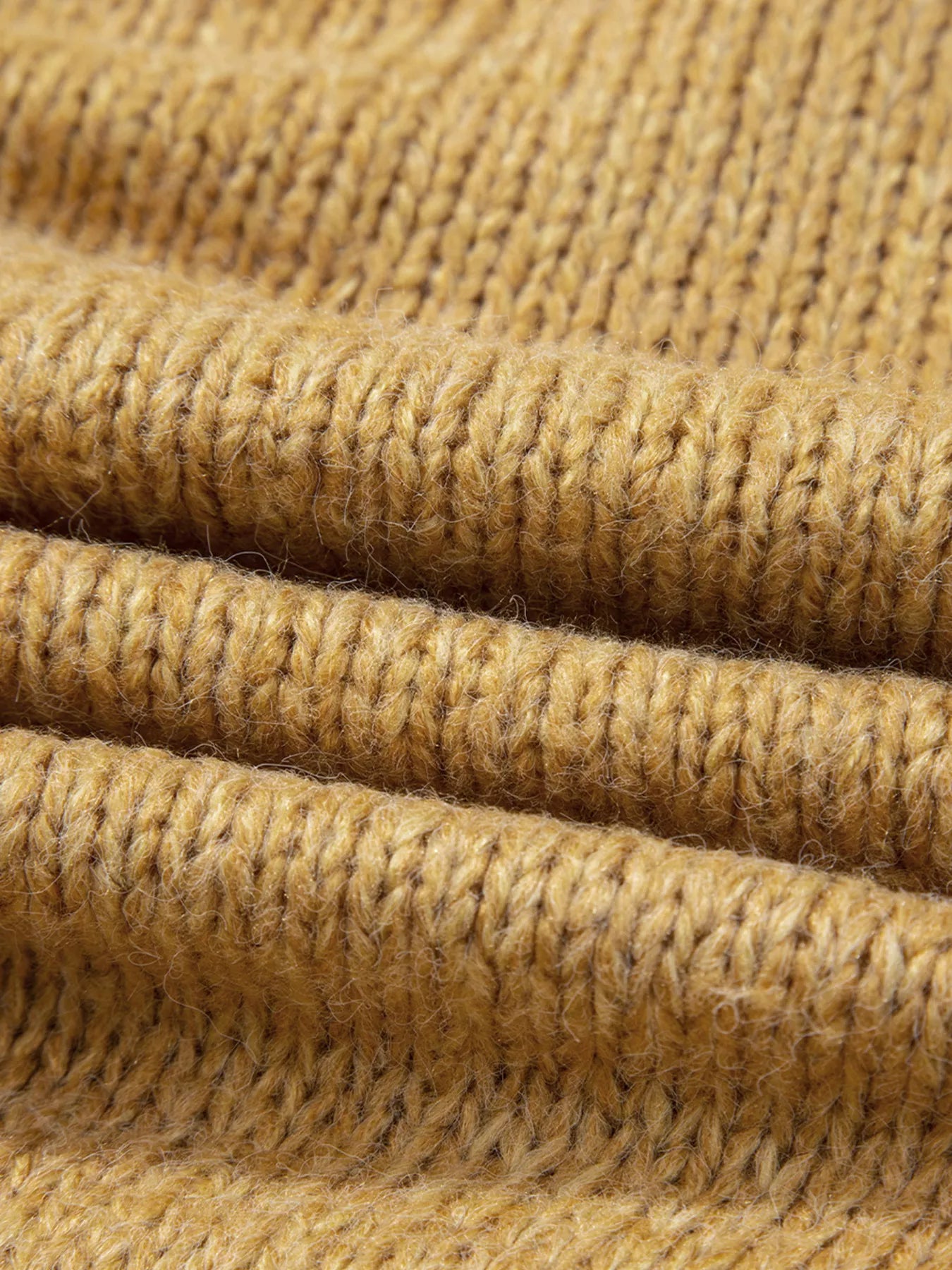 Women's Cardigan Camel Lantern Sleeve Scallop V Neck Buttoned Soft Acrylic Knit 24b29ef246da4774a8e704af523cccef-Max-Origin Trendsi