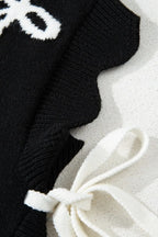 Women's Sweater Black Bow Side Ties Scalloped Hem Cap Sleeve 24c4b5cc-575a-42d3-8ab0-62c32aea01be-Max-Origin Trendsi