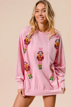 BiBi Sequin Nutcrackers Embroidery Christmas Sweatshirt 2505db0b55c14d8faae99c48a1db5990-Max-Origin Trendsi