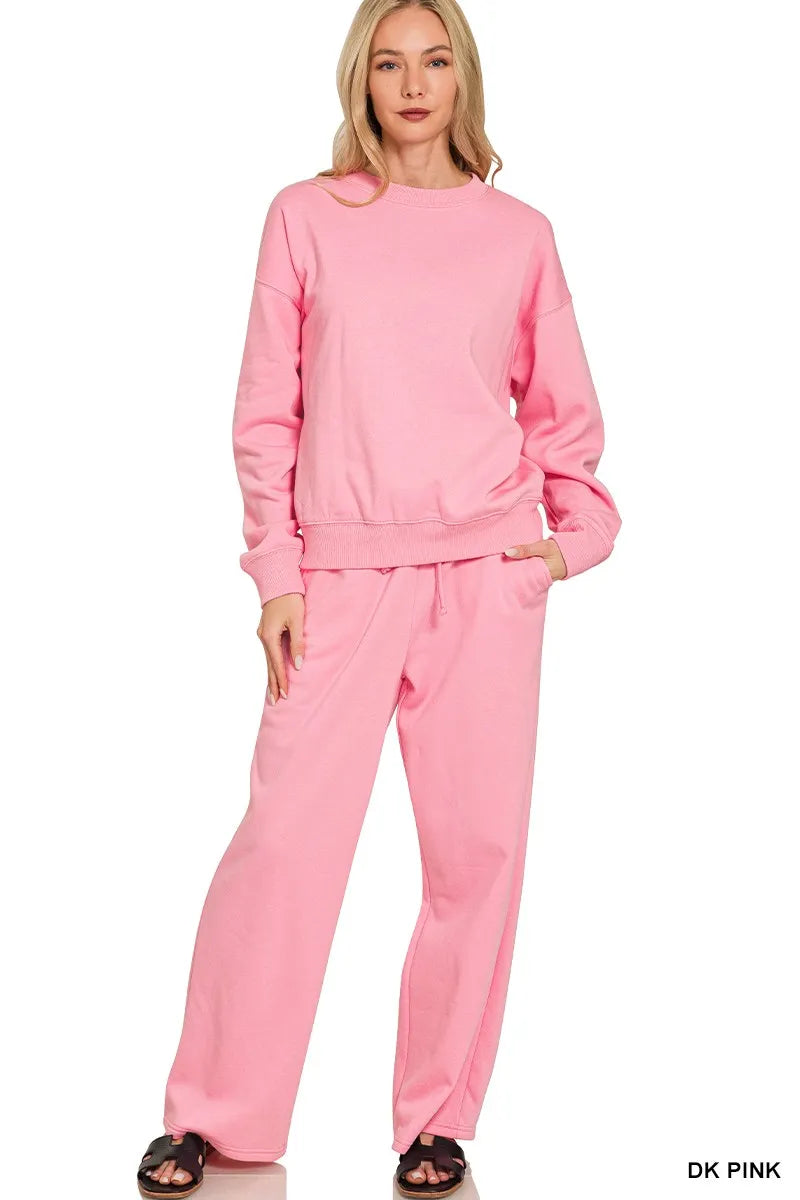 Zenana Fleece Activewear Set Sweatpants Long Sleeve Top and Pants Dark Pink DK PINK 255abcc6e8db4cd9bb695b3ae229e78b-Max-Origin Trendsi