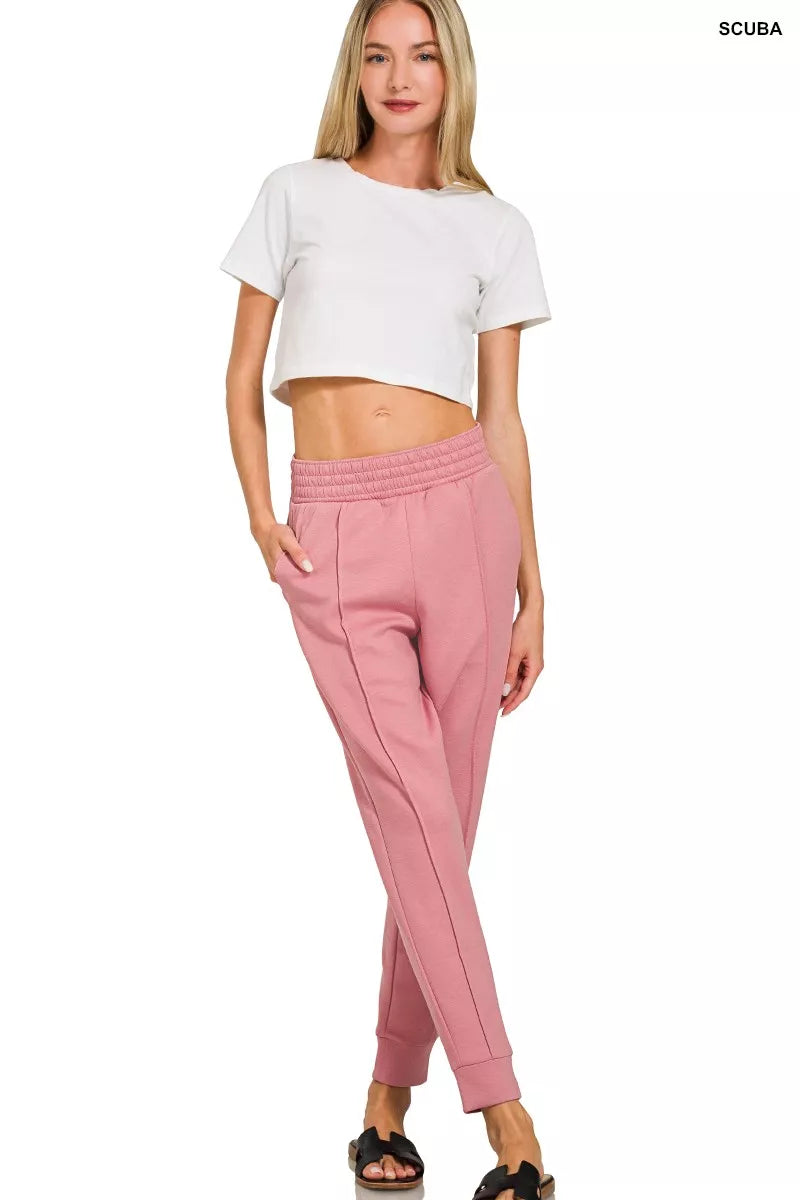 Zenana Jogger Set Light Rose Scuba Half Zip Pullover and Pants for Woman 25975ee4247e4ca8a7dee4f80010729d-Max-Origin Trendsi