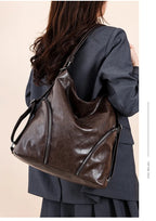 Women's Casual Tote Handbags Pu Leather Zipper Outer Pockets Backpack Crossbody