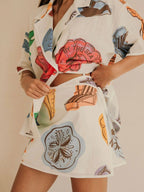 Women's Outfit Set Shirt Multicolor Floral Button Up Short Sleeve and Tied Shorts 25a51b80-7dc8-43ad-9e20-972911f2a028-Max-Origin Trendsi