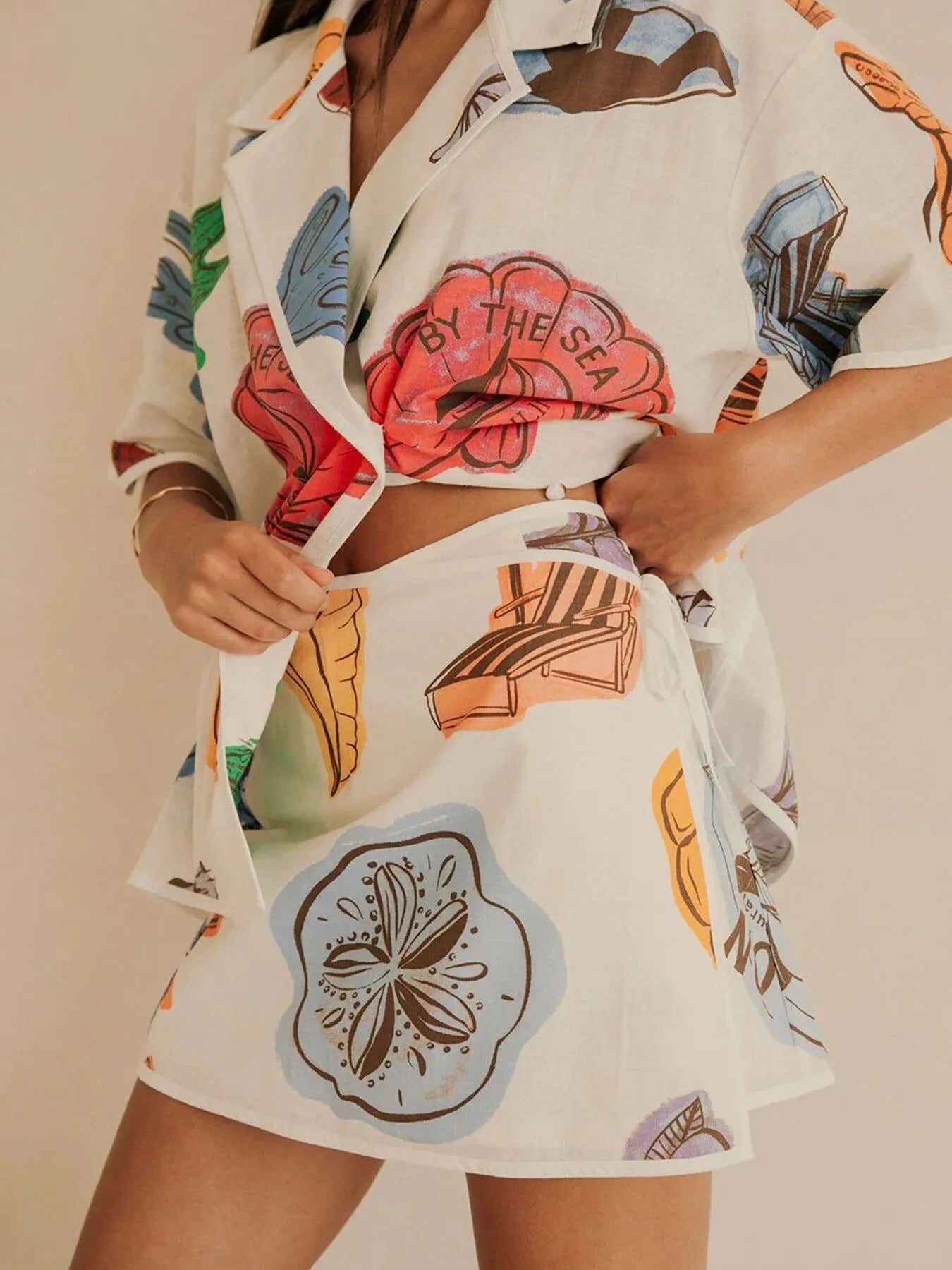 Women's Outfit Set Shirt Multicolor Floral Button Up Short Sleeve and Tied Shorts 25a51b80-7dc8-43ad-9e20-972911f2a028-Max-Origin Trendsi