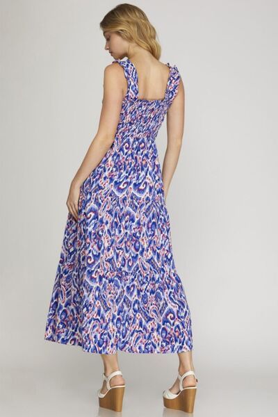 She+Sky Midi Dress Plus Size Smocked Printed Royal Blue Wide Strap Tiered 25a98435-1813-4c02-9300-f8d6981ccb90-Min Trendsi