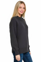 Zenana Womens Sweater Black Knit Wide Neckband Drop Shoulder Long Sleeve 25e47e53-e372-462f-a192-5b810ebee13a-Max-Origin Trendsi