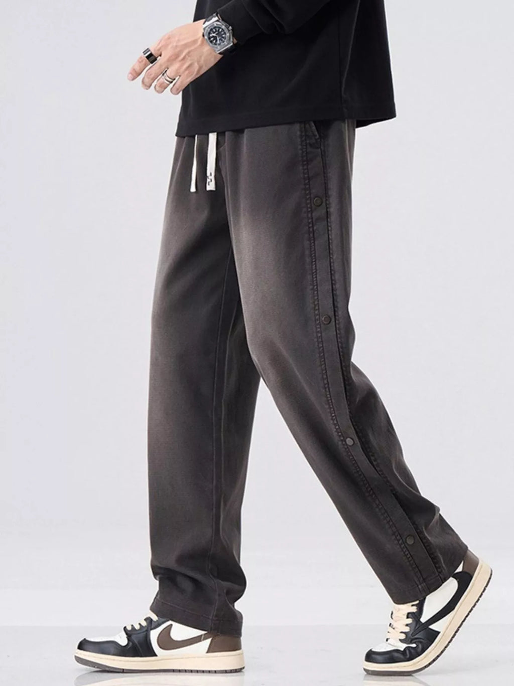 Men's Wide Leg Pants Drawstring Waist Washed Plus Sizes M-4XL Coffee Color 25f410c6-5b55-42bb-9200-f7daeff503b8-Max-Origin Trendsi