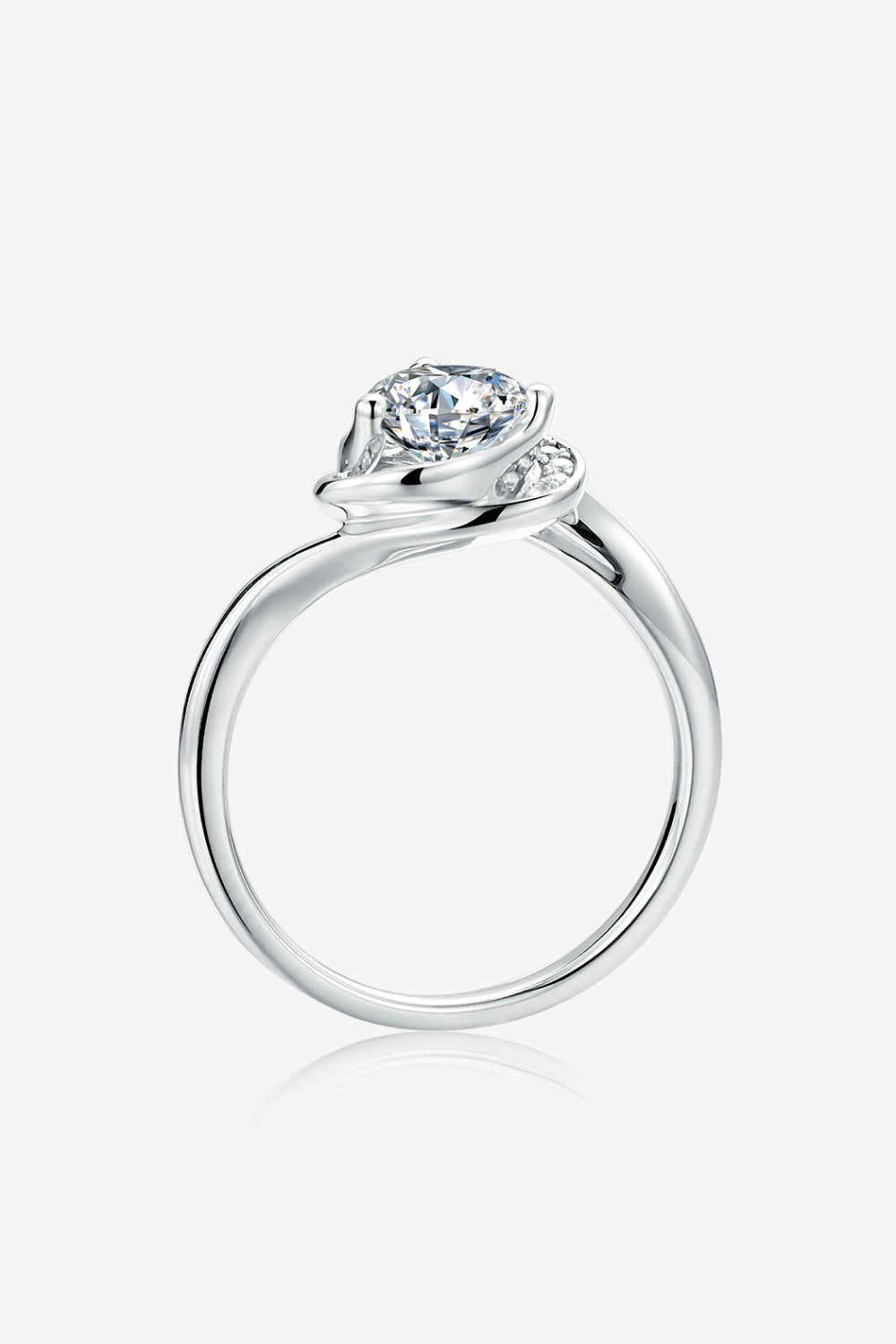 Murray 1 Carat Silver Heart Ring Moissanite 925 Sterling Zircon Platinum-plated