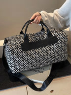 Travel Bag Canvas Black Geometric Pattern Large Handbag 2629afb1b8ed4cbebd759a569c009e00-Max-Origin Trendsi