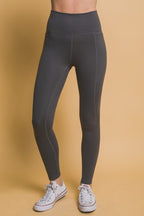 Love Tree Women Leggings High Waist with Side Pockets Dark Gray Pants 262f4972-ecf0-4981-862b-518ff64833d5-Max Trendsi