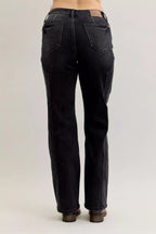 Judy Blue Womens Jeans Black Straight Western Seam Detail Mid Rise Denim Pants 2640460a2091496581e0135027a048f9-Max-Origin Trendsi