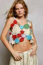 POL Floral Top Cropped Crochet Cami Ivory Green IVORY GREEN One Size 268ba207-9b22-463a-b9d1-ba83ce28410b-Max-Origin Trendsi
