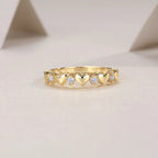 18K Gold-Plated Heart Ring Golden 925 Sterling Silver Moissanite Stone 26964740-615f-4ad6-8c42-e65494a2d0d4-Max-Origin Trendsi