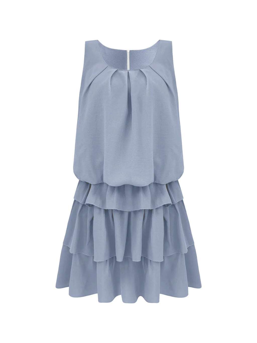 Mini Casual Dress Layered Ruffles Flounce Sleeveless Summer Loose Fashion S-2XL