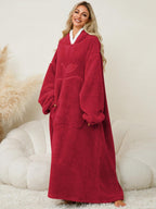 Hooded Lounge Dress Oversized Soft Pocketed Contrast Long Sleeve 2719a92e-1bdc-4485-93d3-639132831582-Max Trendsi