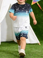 Children's Ombre Splash Print T-Shirt and Shorts Set