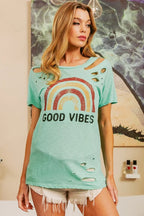BiBi Cotton T-shirt Slub Laser with American Cowboy Graphic Top 27750496ed2b4c019a9d5e6a6ad27344-Max-Origin Trendsi