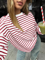 Women's Sweatshirt Striped Round Neck Oversized Casual Pullover 279eeef5060d4b9da385f0d9502c70bb-Max-Origin Trendsi