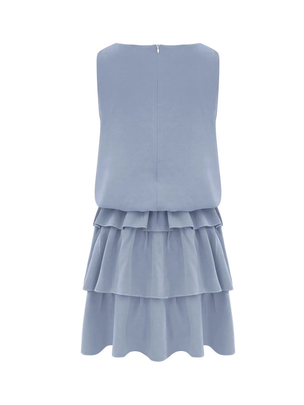 Mini Casual Dress Layered Ruffles Flounce Sleeveless Summer Loose Fashion S-2XL