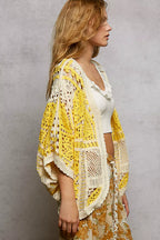 POL Crochet Cardigan Yellow Multi Open Front with Scalloped Edge 27a3cf65-0787-426e-a584-dd34b017a295-Max-Origin Trendsi