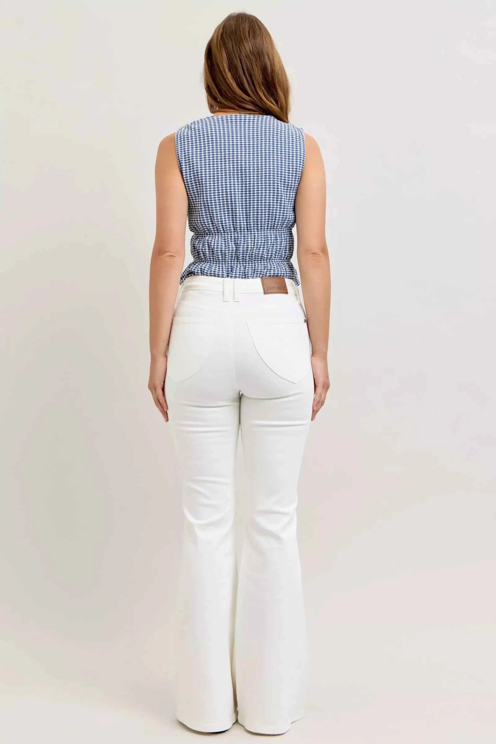 Judy Blue White Flare Jeans High-Waisted Tummy Control Denim Pants 27bd16ed-b3fa-4c7e-9930-ce4fcdc74cb7-Max-Origin Trendsi