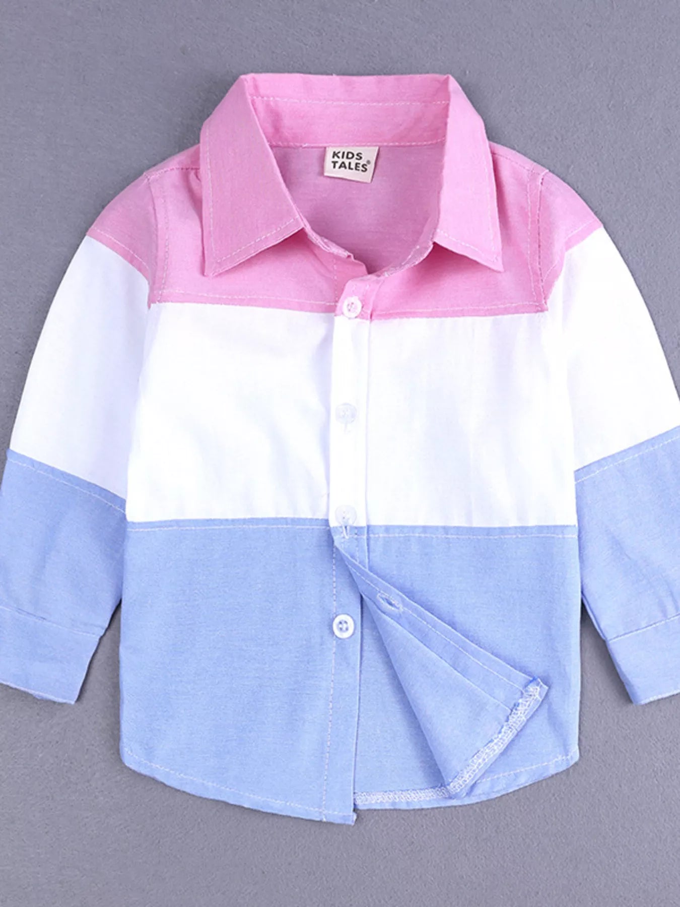 Boy's Children's Set Color Block Shirt & Ripped Jeans 2 Pcs