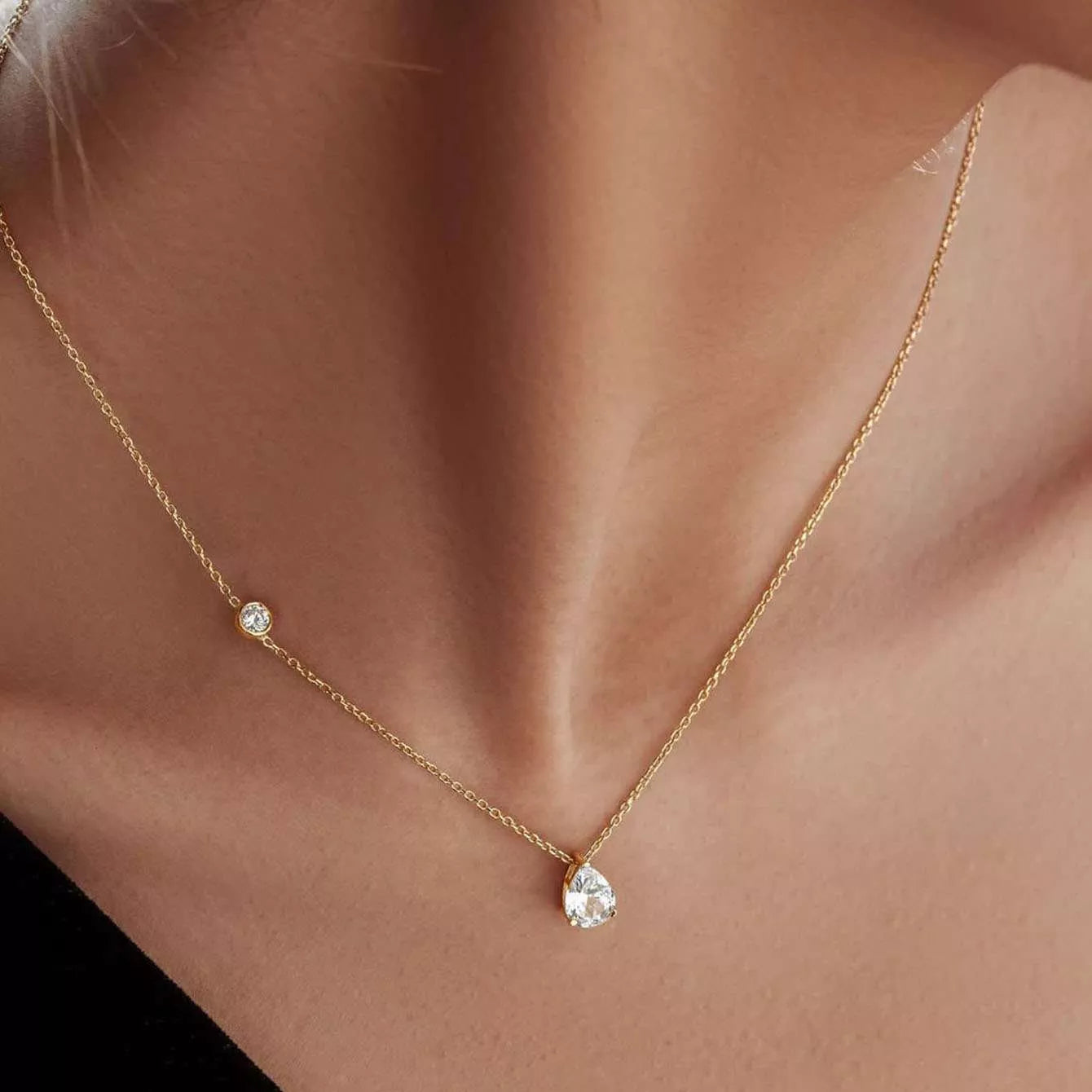 1.25 Carat Moissanite Teardrop Necklace 925 Sterling Silver 18K Gold-Plated Gold One Size 2805e4cb-0982-4ed8-b71f-afcb1a5ac142-Max-Origin Trendsi