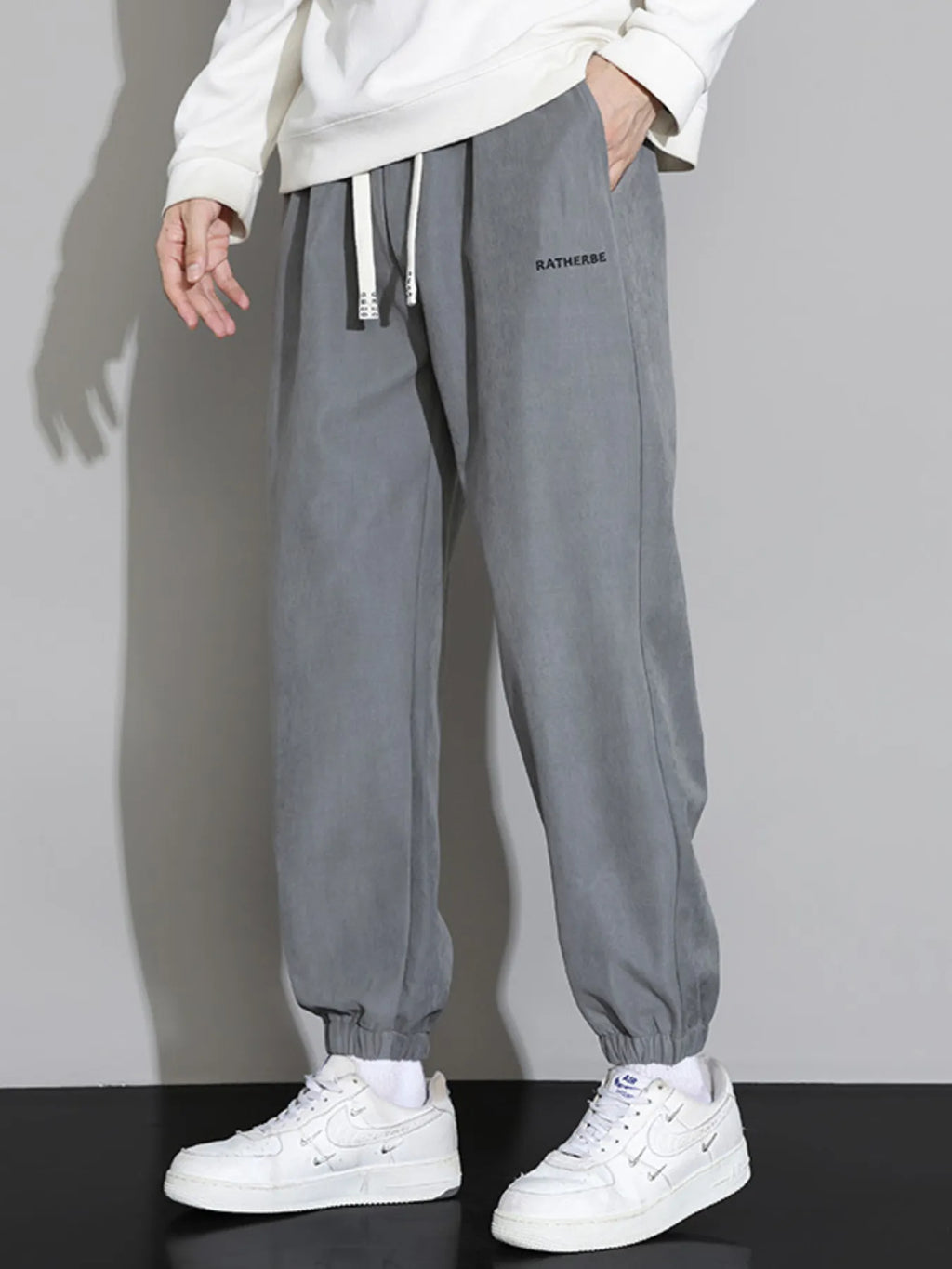 Men's Joggers Drawstring Waist with Side Pockets Pants Gray 2825928495a94354a1a422d19853502f-Max-Origin Trendsi