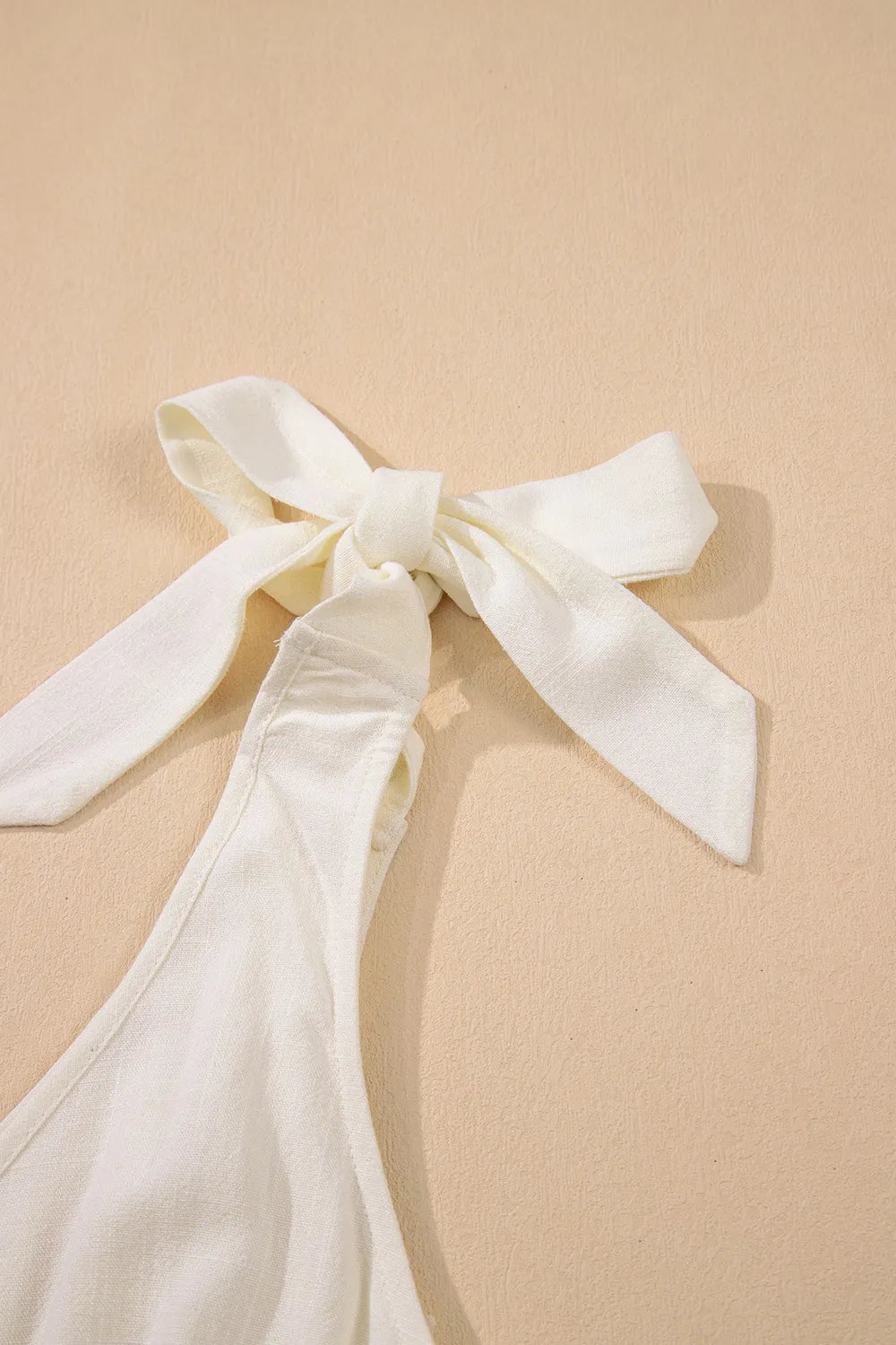 Mini Dress Beige Solid Color Bow Tied Straps Ruffle Tiered Frill 28464cd3-5589-4ff7-b8b2-c167cb7e3174-Max-Origin Trendsi