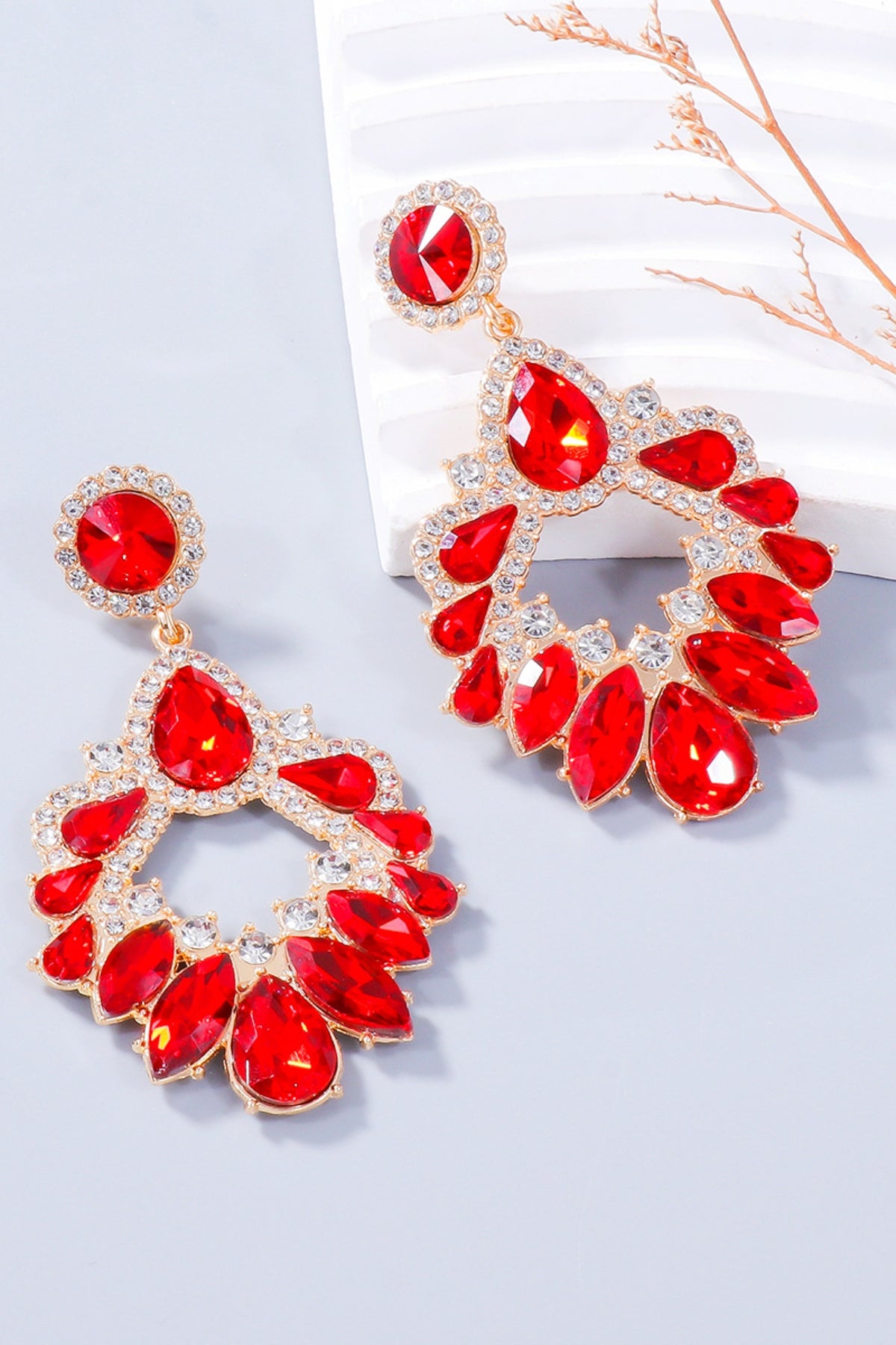 Dangle Earrings Alloy Rhinestone Teardrop Colorful Women Fashion Jewelry 28585009-3a64-49dd-bdce-0fed52fb95ba-Max Trendsi