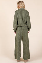 BOMBOM Women Outfit Set Textured Top Tied Checkered Wide Leg Pants 287dbfe8-a9c3-4520-81d2-26d6706401ed-Max Trendsi
