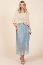 Mittoshop Midi Skirt Pleated Blue Metallic Glitter Speckle Print Elastic Waist 287f42bf24824e5eafc910819be0b673-Max-Origin Trendsi