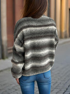 Gradient Striped Sweater Round Neck Dropped Shoulder Pullover 28b531d8-54cd-4725-8ef9-dc0268d1942f-Max Trendsi