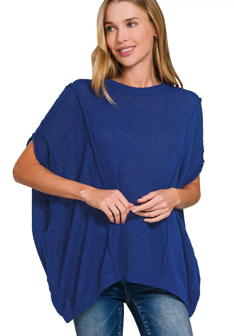 Zenana Drop Shoulder Short Sleeve Knit Top