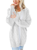 Cable-Knit Cardigan Open Front Long Sleeve Knitwear 28bcae9b-a764-4e89-afe6-c901019b19df-Max Trendsi