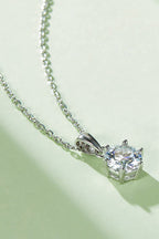 Murray Silver Chain Necklace 1 Carat Moissanite Stone 925 Sterling Platinum-plated 28bd7c7b9d4e436fba6a8d9dea62d7ca-Max Trendsi