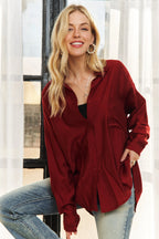 ADORA Linen Shirt Burgundy Oversized Pocketed Long Sleeve Top 291f8d81857a422cb37e7b41c2077cc9-Max-Origin Trendsi