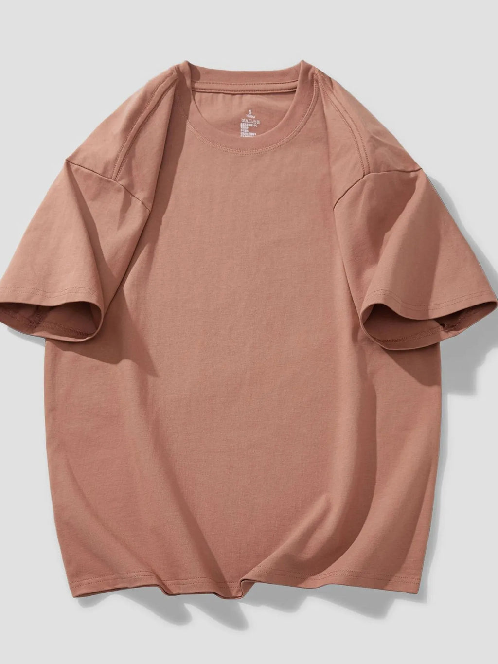 Men's T-Shirt Cotton Solid Round Neck Short Sleeve Oversized Top S-4XL Brick Red 292afc4759794dacb6e522389b7fc389-Max-Origin Trendsi