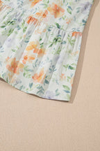 Floral Mini Dress Cotton Frill Notched Puff Short Sleeve Hight Waisted 294591a4-55f8-45c0-8215-bc363f91b560-Max-Origin Trendsi