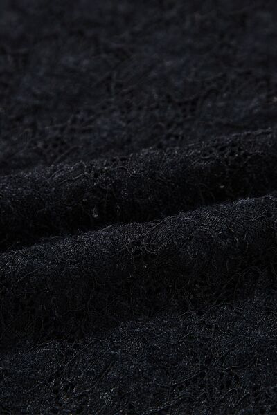 Black Lace Blouse Women's Floral Mock Neck Long Sleeve Semi-sheer Top 29605cdb-9c1c-49ac-8321-b5b23ec19aa1-Min Trendsi