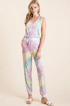 BiBi Tie Dye Casual Pants French Terry Lavender Multi Pocketed Jogger 29995e128a074a198ae14cb41c6ca162-Max-Origin Trendsi