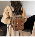 Casual Women's Backpacks Mini Flap Argyle Diamond Minimal Pu Leather Bags
