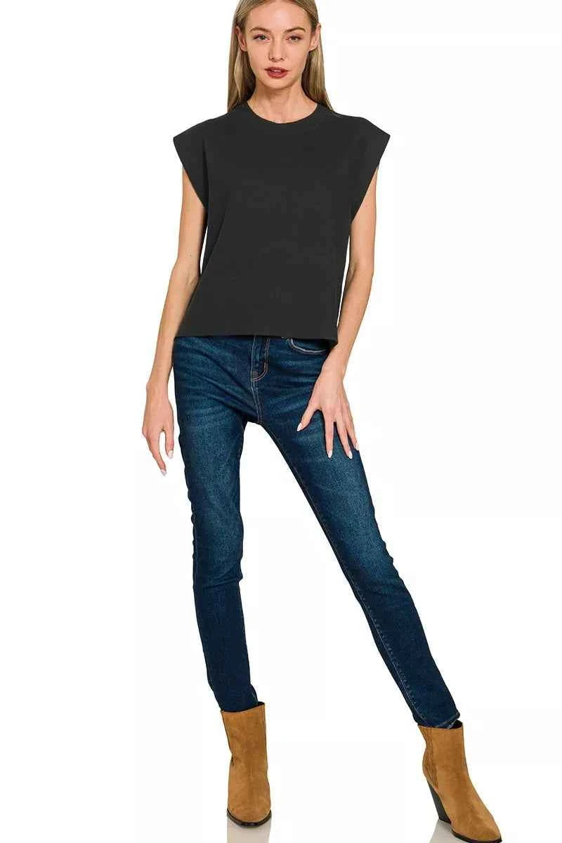 Zenana Round Neck Viscose Sweater Vest