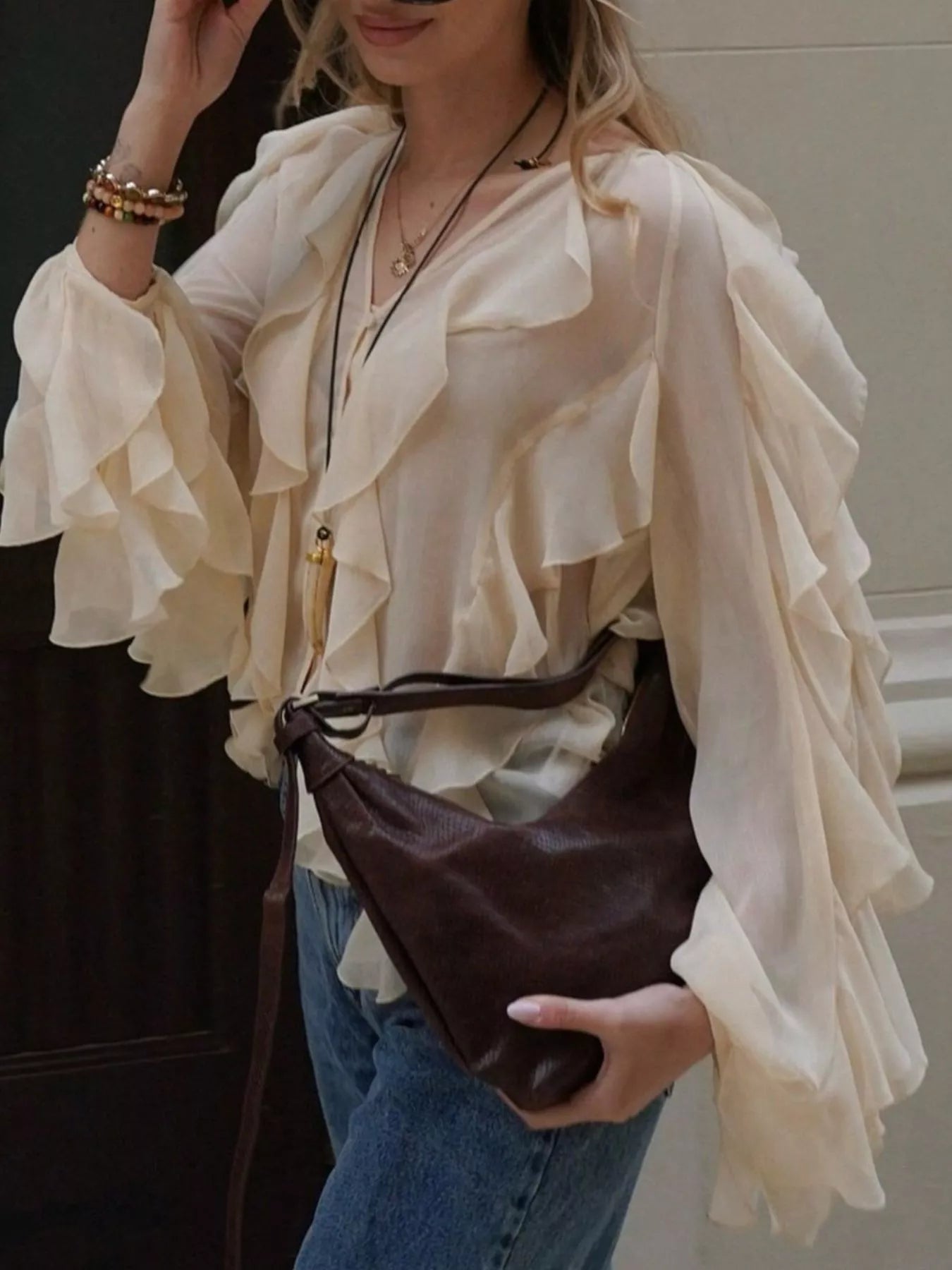 Womens Blouse Ruffled Layered Sheer Long Sleeve Top 29b4ad8c-237b-46a8-8af8-54c3febcd05c-Max-Origin Trendsi