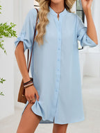 Casual Button-Down Shirt Dress for Women