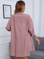 Casual Urban Women's Outfit Set Button-Up Shirt and Shorts Dusty Pink Street Wear
