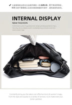 Women's Casual Tote Handbags Pu Leather Zipper Outer Pockets Backpack Crossbody