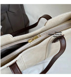 Casual Women's Shoulder Bag Pu Leather Zipper Contrast Strap Tote Bag Medium